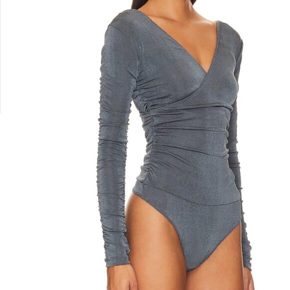 #31  NWT Free People Reya Bodysuit in Storm Water - Picture 3 of 8